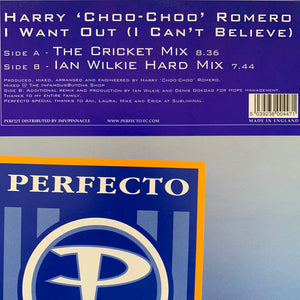 Harry Choo Choo Romero “I Want Out ( I Cant Believe )” 2 Version 12inch Vinyl