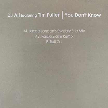DJ Ali Feat Tim Fuller “You Don’t Know” 3 Version 12inch Vinyl