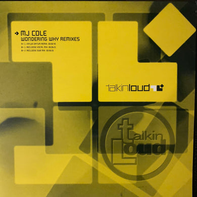 MJ Cole “Wondering Why” The Drum n Bass Remixes 3 Track 12inch Vinyl