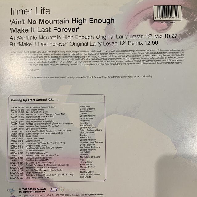 Inner Life “Ain’t no Mountain High Enough” / Make it Last for Ever”