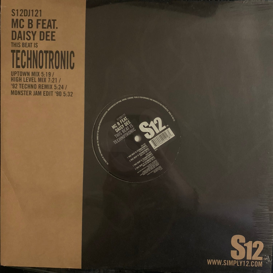 MC B Feat Daisy Dee “This Beat is Technotronic” 4 Track 12inch Vinyl Single ( Still Sealed )