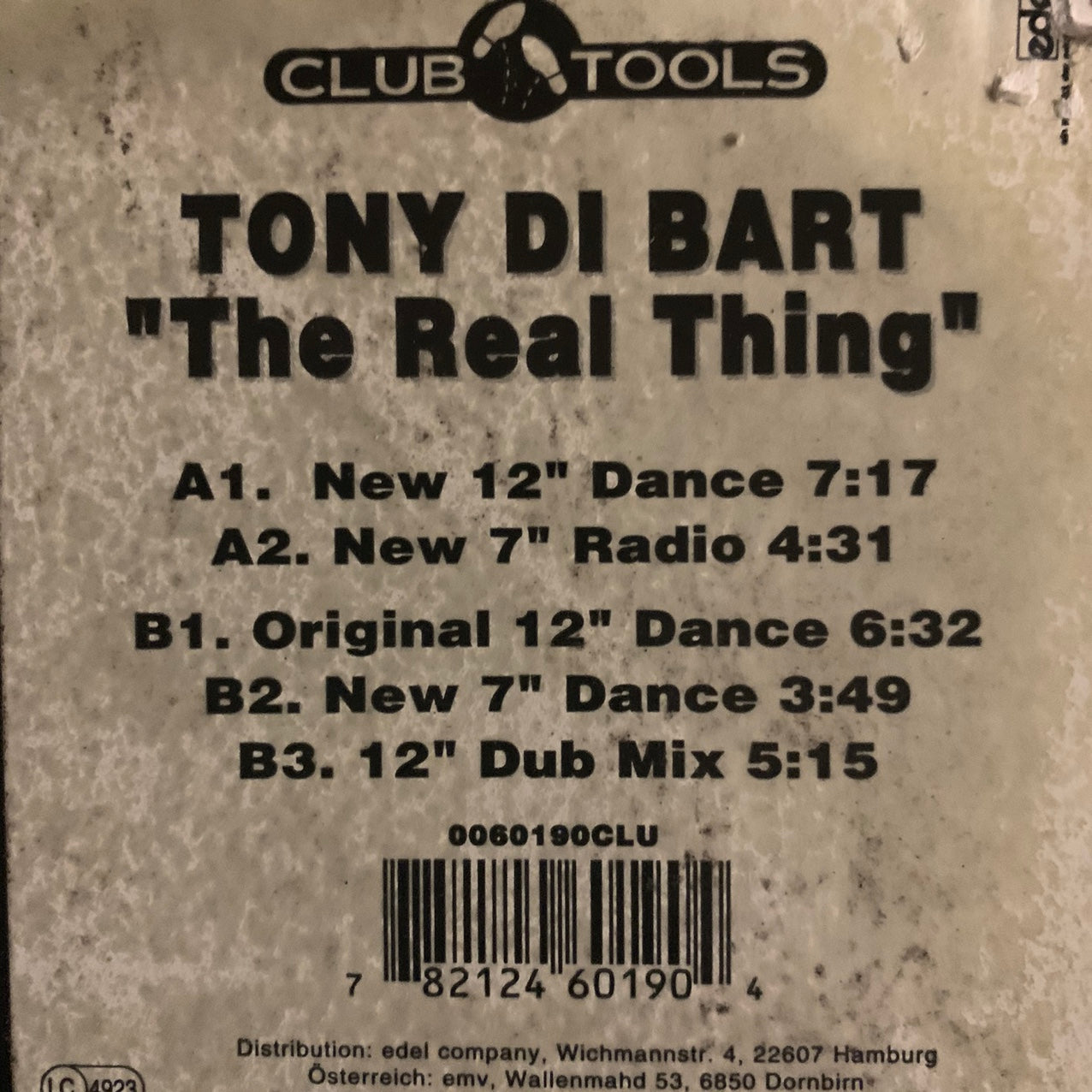 Tony Di Bart “The Real Thing” 5 Version 12inch Vinyl