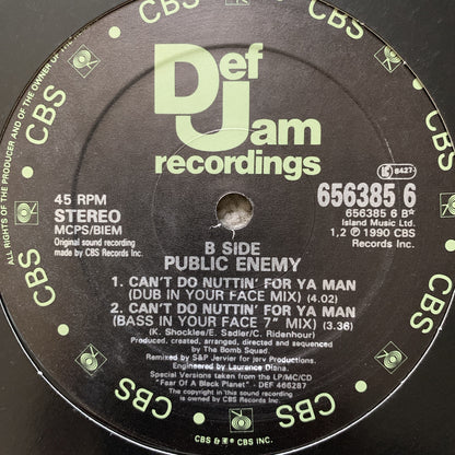 Public Enemy “Can’t Do Nuttin For Ya Man”