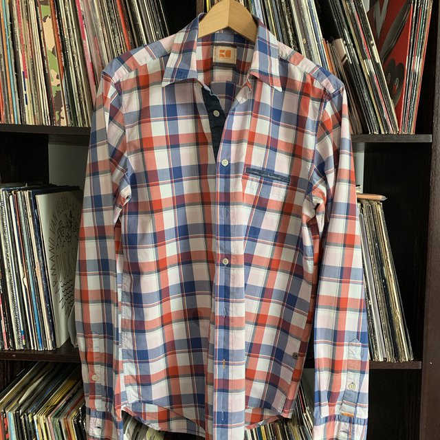 Boss Orange, Hugo Boss, Blue Red Check Shirt Size Medium