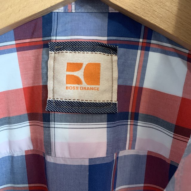Boss Orange, Hugo Boss, Blue Red Check Shirt Size Medium