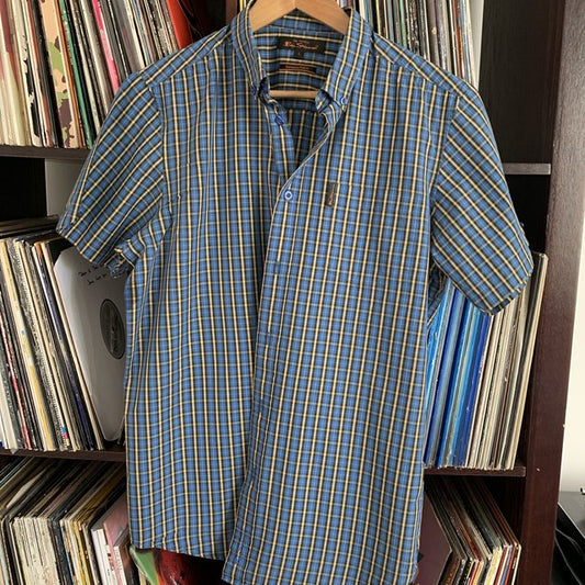 Ben Sherman Blue / Yellow Check Shirt Size Large