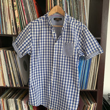 Load image into Gallery viewer, Ben Sherman Blue White 2 Check Short Sleeve Shirt Size Large