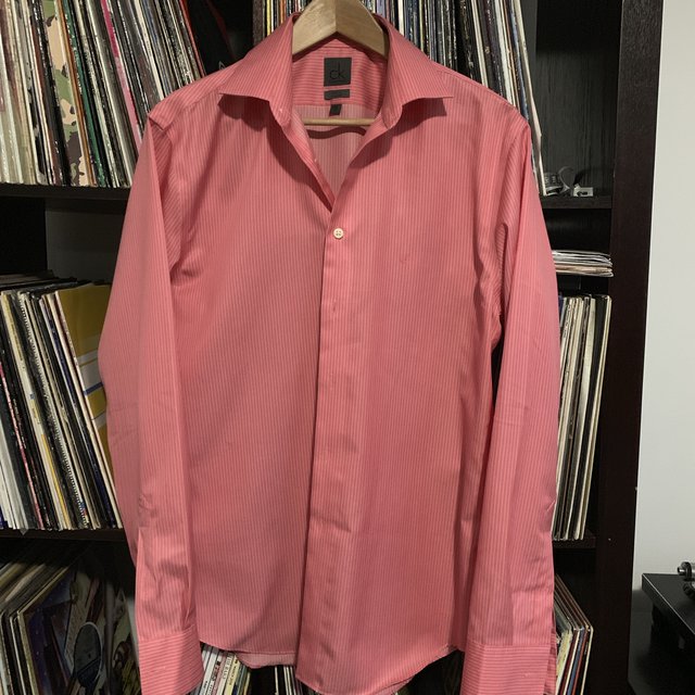 Calvin Klein CK 100% Cotton Pink and White Pin Stripe Shirt M/L