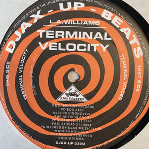 L.A. Williams Terminal Velocity 2 x 12inch Vinyl Double pack on Djax Records