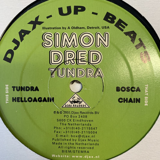 Simon Dred ‘Tundra’ ep 4 Track 12inch Vinyl Single on DJAX