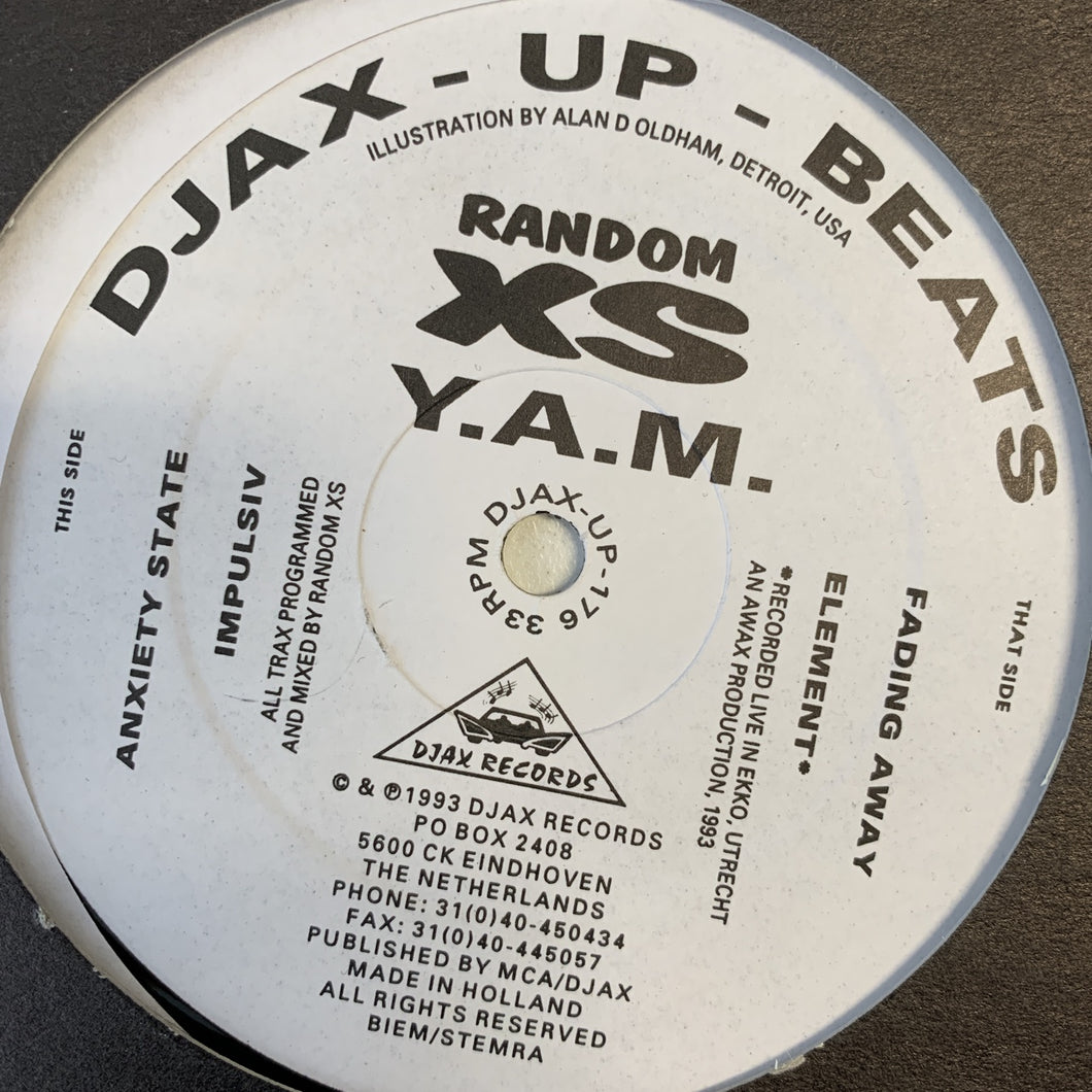 Ramdom XS ‘Y.A.M. Ep 4 Track 12inch Vinyl Single on DJAX