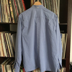 Fred Perry Blue and White Gingham Check Shirt Size Large