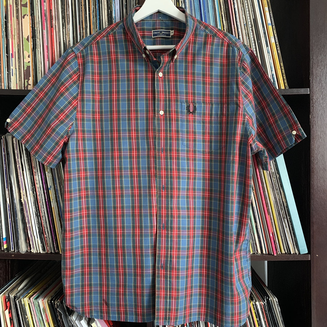 Fred Perry Vintage Check Shirt Size 44 Large to XL