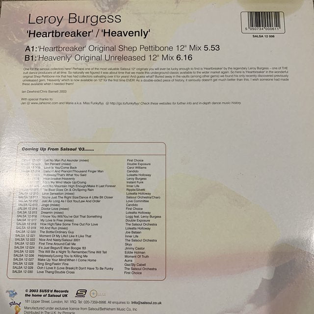 Leroy Burgess “Heartbreaker” / “Heavenly”