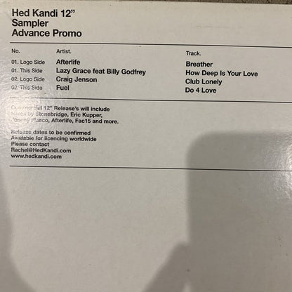 Hed Kandi Sampler Feat Afterlife, Lazy Grace, Craig Jenson & Fuel