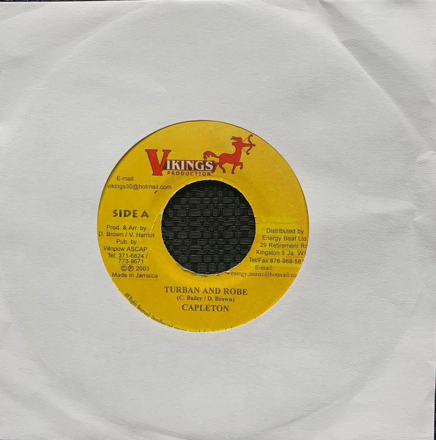Capleton “Turban And Robe” 2 Track 7inch Vinyl