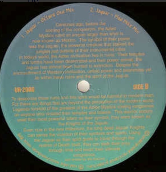 DJ Rolando aka The Aztec Mystic “Revenge Of The Jaguar” 12inch Vinyl