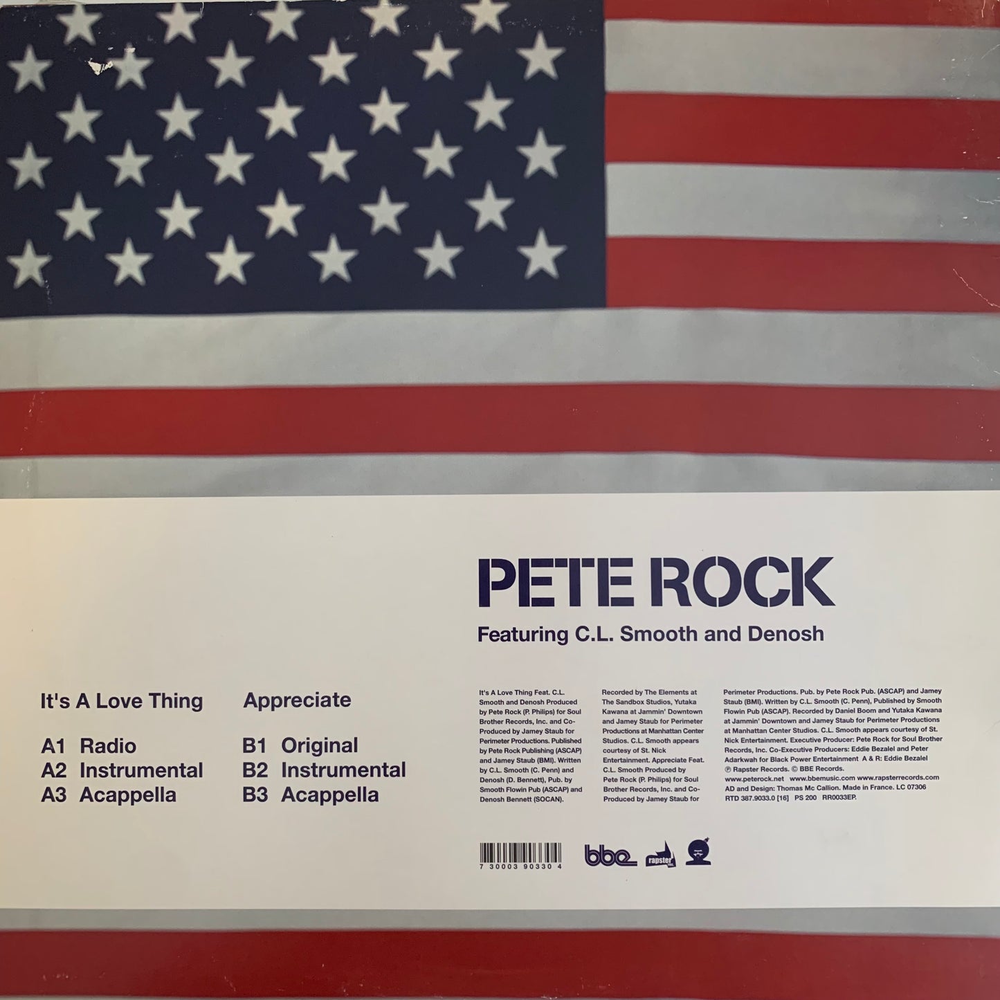 Pete Rock Feat CL Smooth “It’s A Love Thing” 6 Version 12inch Vinyl Single full Track Listing In Photos