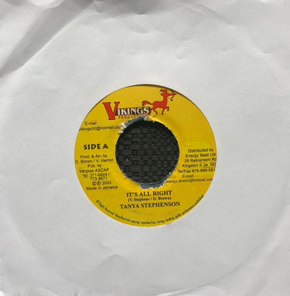 Tanya Stephenson “It’s All Right” 2 Track 7inch Vinyl
