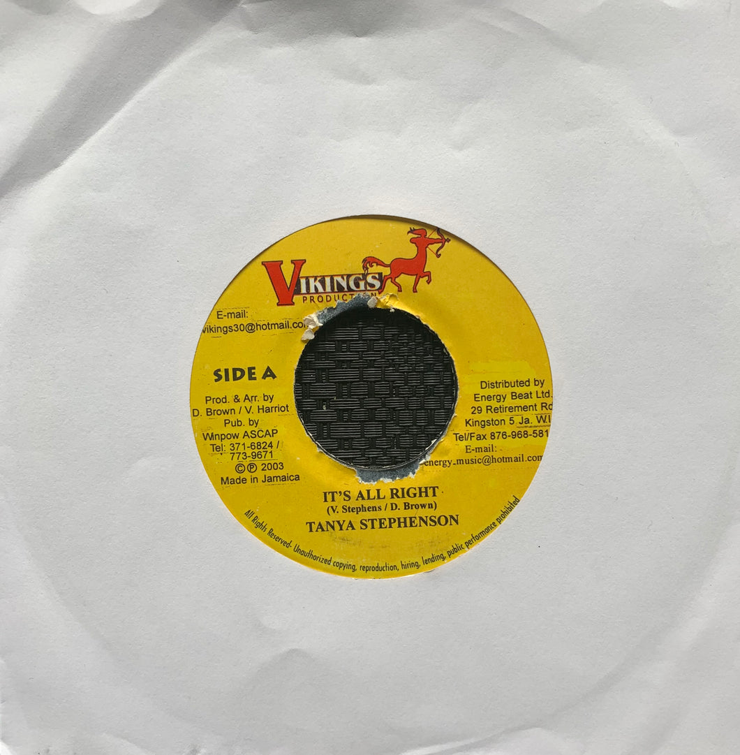 Tanya Stephenson “It’s All Right” 2 Track 7inch Vinyl
