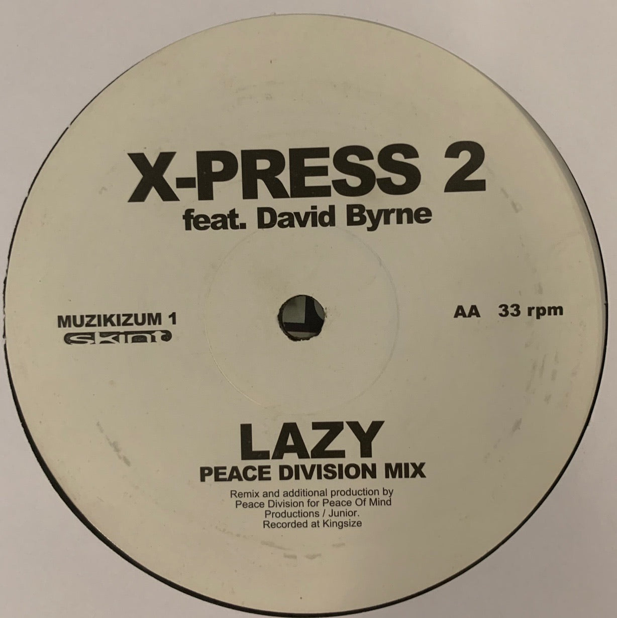 X-Press 2 Feat David Byrne “Lazy” 12inch Vinyl