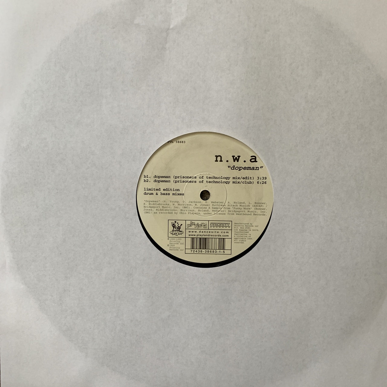 NWA “Gangsta Gangsta “ / “Dopeman” The Jungle Mixes by Aphrodite and Prisoners of Technology