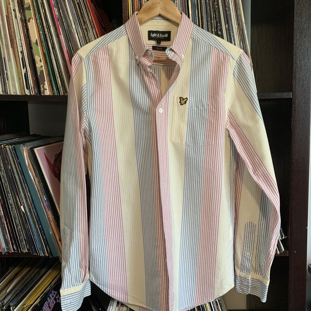 Lyle & Scott Slim Fit Yellow Red Blue Stripe Shirt