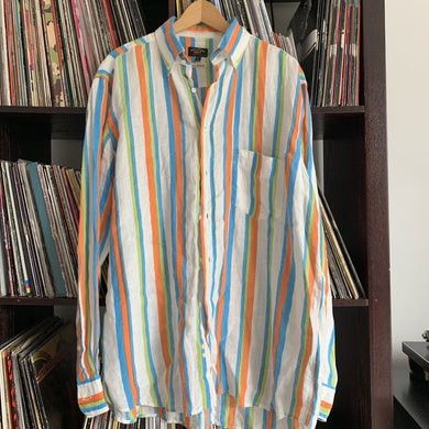 Paul & Shark 100% Linen Striped Shirt Size 42 Will Fit Large to XL