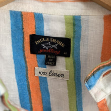 Load image into Gallery viewer, Paul &amp; Shark 100% Linen Striped Shirt Size 42 Will Fit Large to XL