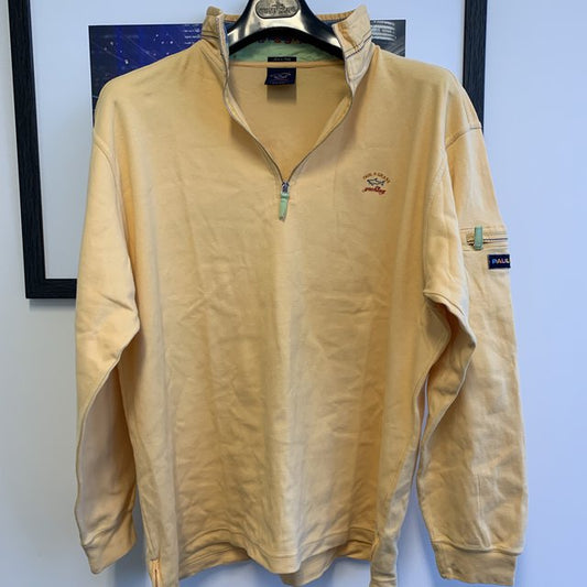 Paul & Shark Vintage Yellow Zip Collar Sweater Made In Italy