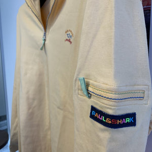 Paul & Shark Vintage Yellow Zip Collar Sweater Made In Italy