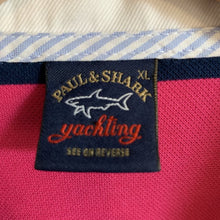 Load image into Gallery viewer, Paul &amp; Shark 100% Cotton Pink and Navy Stripped Polo Shirt Size XL