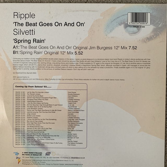 Ripple “The Beat Goes on” / Silvetti “Spring Rain”