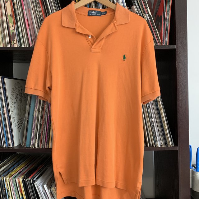 Polo Ralph Lauren Orange 100% Cotton Polo Shirt Size Medium