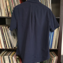 Load image into Gallery viewer, Ralph Lauren Short Sleeve Navy Blue 100% Cotton Shirt Slim Fit Size Large
