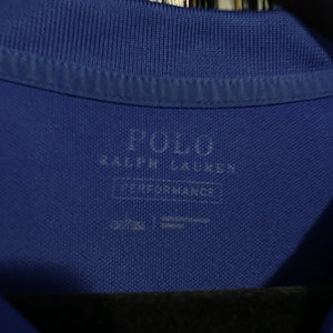 Ralph Lauren Performance Polo Royal Blue with Orange Motif Size Large