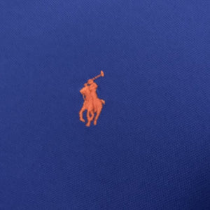 Ralph Lauren Performance Polo Royal Blue with Orange Motif Size Large