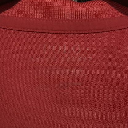 Ralph Lauren Classic Performance Polo Shirt Red with Navy Blue Motif Size Large