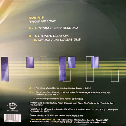 Robin S “Show me Love” 2002 Remixes