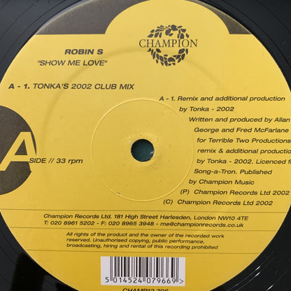 Robin S “Show me Love” 2002 Remixes