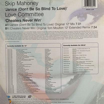 Skip Mahoney “Janice (Don’t Be So Blind to Love)” / Love Committee “Cheaters Never Win”