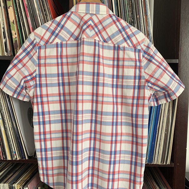 Timberland Earthkeepers Regular Fit Blue White Red Check Shirt Size Medium