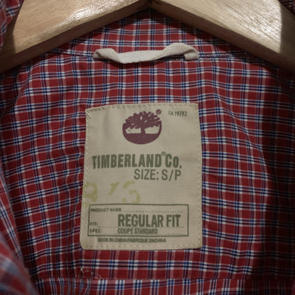 Timberland 100% Cotton Red Blue Check Shirt Size Small Regular Fit