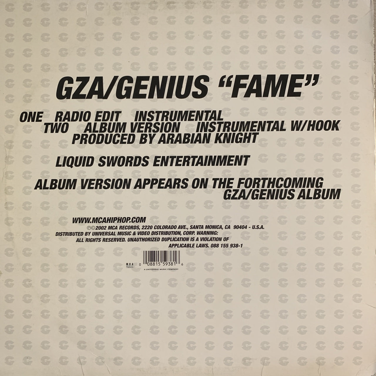 GZA/ Genius “Fame”